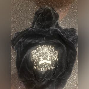 American Pup Black Velour Hooded Pullover Sz S